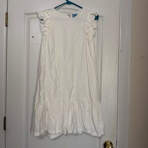 CeCe White Ruffle Sleeve Casual Dress